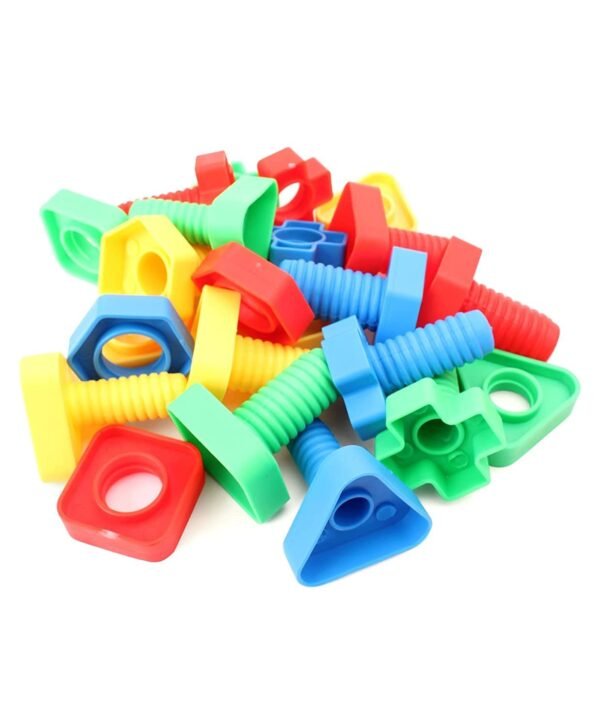 Little Fingers 3 in 1 Beads Play/Nuts & Bolts/Tower Blocks Combo Puzzle Sets Beads for Kids Early Learning, Multicolor - Image 4