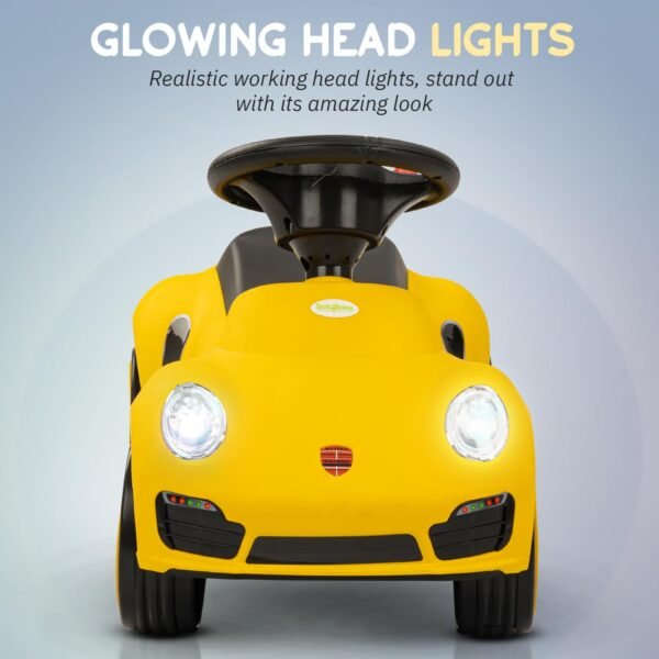 Baybee Bolt Push Ride on Car for Kids 1-3 Years, Baby Rideons With Music, Light & Comfort Seat | Push Cars Toys for Toddlers | Boys Girls Drive Car (Yellow) - Image 6