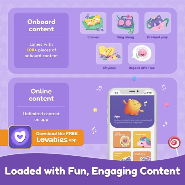 Shifu ZeeZee The Smart Storyteller - Singing & Talking Unicorn Friend Soft Toys for Kids Unlimited Content on The App Rhymes Stories Pretend Play Birthday Gifts for Boys and Girls Ages 3, 4, 5, 6 - Image 5