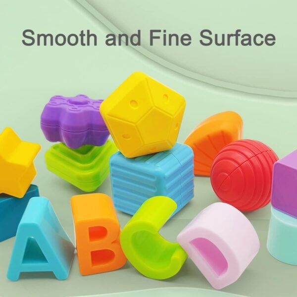 Brand Conquer 6 in 1 Learning Cube Educational & Learning Activity Toy Including Blocks, Clock, Alphabets-Tree,Transportation Vehicles,Music Keyboard & Mirror for Kid (Small 6 in 1 Cube), Multicolored - Image 6