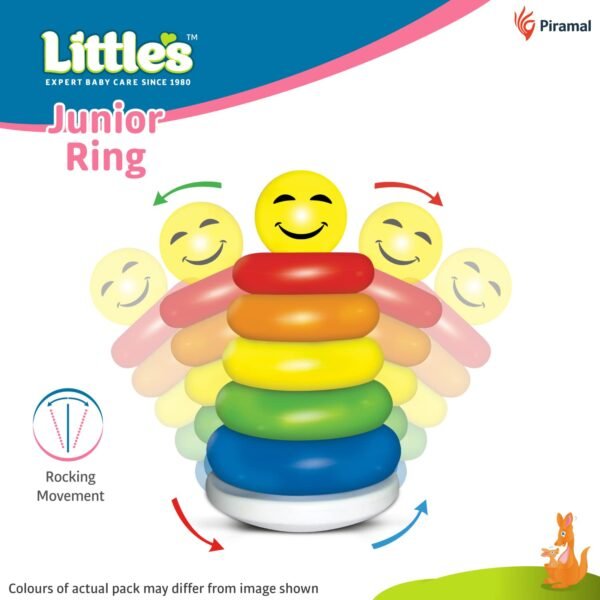 Little\'s Junior Ring Educational Blocks | Stacking Toys For Kids | 6 Rings Multi-Colour Kids Toys | Colorful Toddler Activity Toys | Baby Toys | Motor And Reasoning Skills, Set Of 1 - Image 5