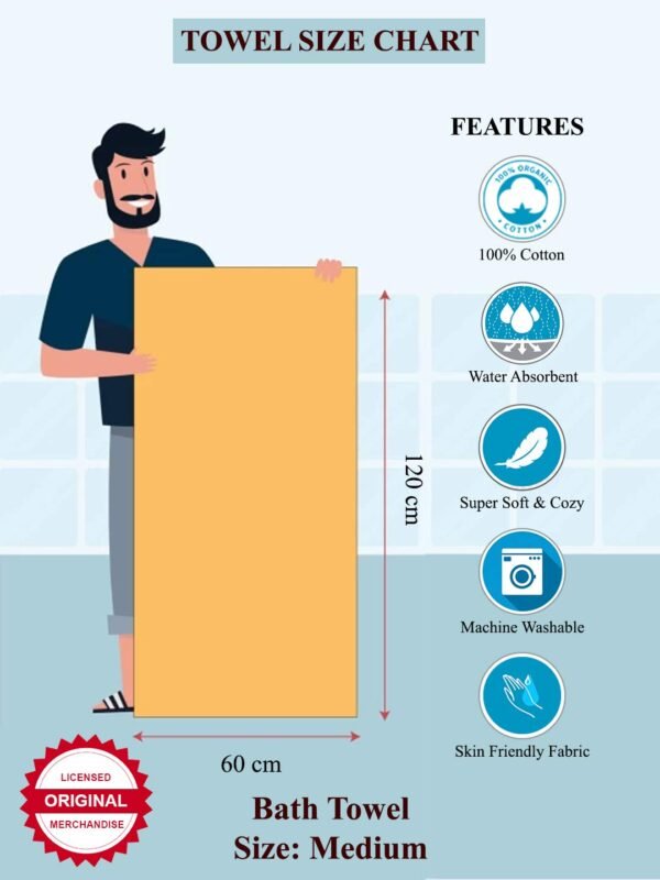 Athom Living Marvel Spidey 350 GSM Cotton Kids Bath Towel (60x120 cm, Multi Color) - Image 2