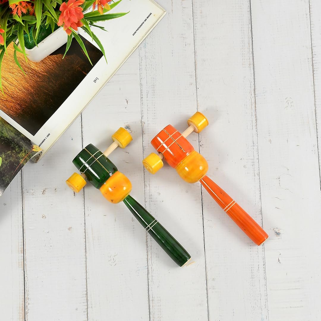 Wooden Kit Kit Rattle Toys for Baby, Infants, New Born Babies (0+ Years) - Multicolor - Set of 2 pcs - Discover Sounds - Image 3