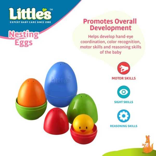 Little\'S Nesting Eggs I Activity Toy for Babies I Multicolor I for Infant & Preschool Toys I Develops Motor & Reasoning Skills,4 pcs - Image 4