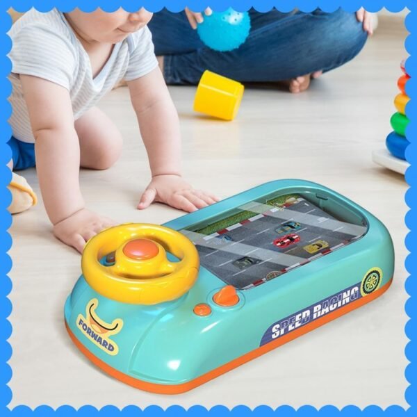bnf® Simulation Steering Wheel Toy with Sound and Light Interactive for Girls Dark Blue