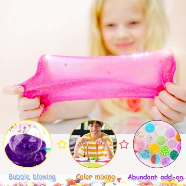 Firstly Traders Slime Kit for Girls & Boys | Toys for Kids Aged 7-12 Years | 1 Slime Pot, 6 Crystal Slime and 12 Air Dry Clay | Birthday Gift and Toy for Boys and Girls | Multi Color