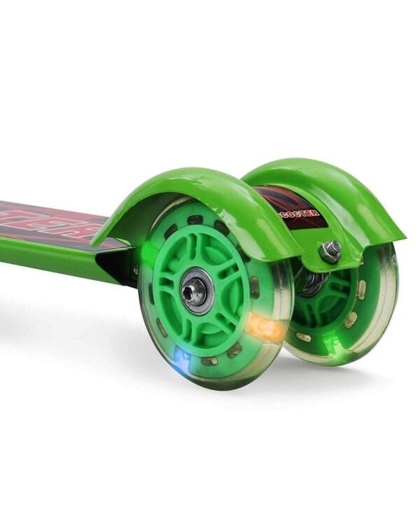 Kick Scooter for Kids 3 Wheeler Foldable Kick Skating Cycle with Brake and Bell, LED on Wheels and Height Adjustable for Boys and Girls for 3-7 Years (Green) - Image 6