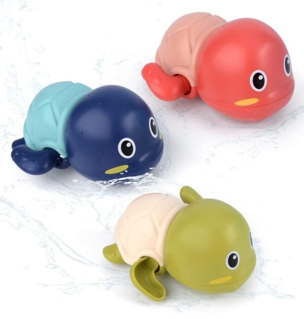 Kids Play Swimming Bath Toy,Wind Up Water Floating Turtle/Boat Toys,Bathtub Water Toys forToddlers Bathing Toys for Baby for 0-3 Years (Multi) (Turtle, 1)