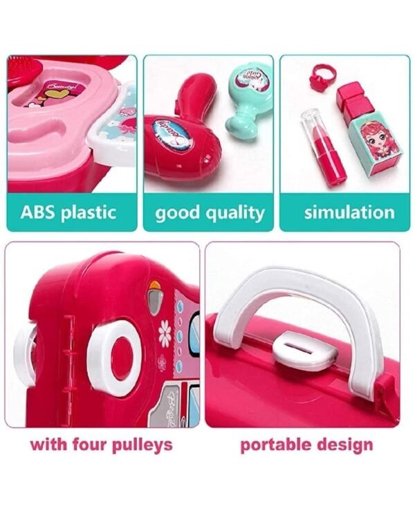 Vikas Gift Gallery Makeup Set for Girls | Lightweight Portable Plastic Suitcase Kit | Ideal for 3+ Years Kids | Non-Toxic | Kid-Friendly - Image 6