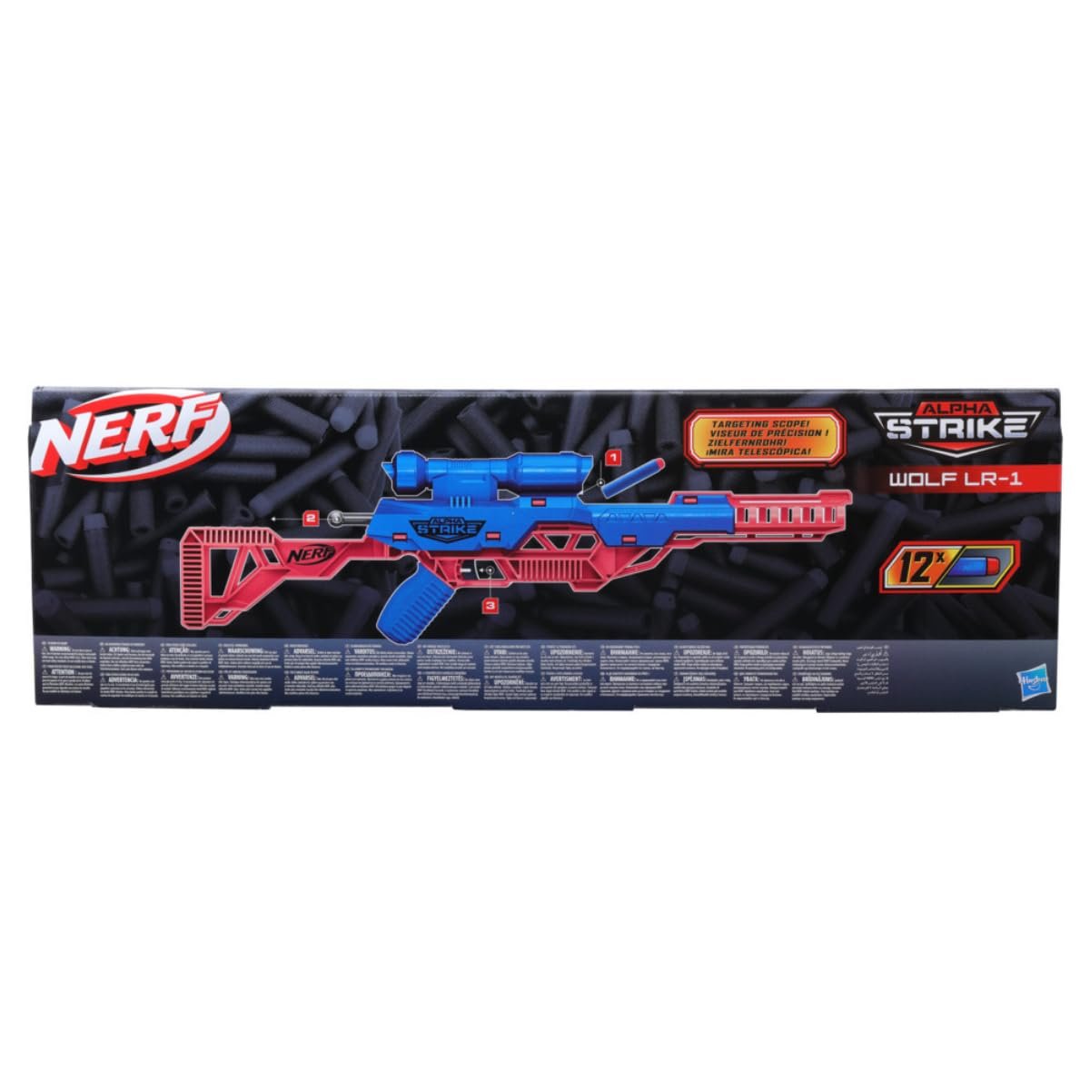 Nerf Alpha Strike Wolf LR-1 Blaster with Targeting Scope, 12 Nerf Darts, Toys for Kids Teens and Adults, Fun Gift Toy for Boys, Birthday Gift Toy for Kids Ages 8+ - Image 6
