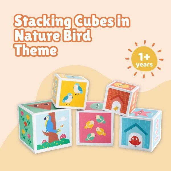 Cots and Cuddles 5 Layer Stacking & Nesting Cubes | Montessori Baby Stacking Toy | Educational & Learning Blocks for Toddlers | Compact & Travel-Friendly | Gift for 1-2 Year Old Boys & Girls - Image 2