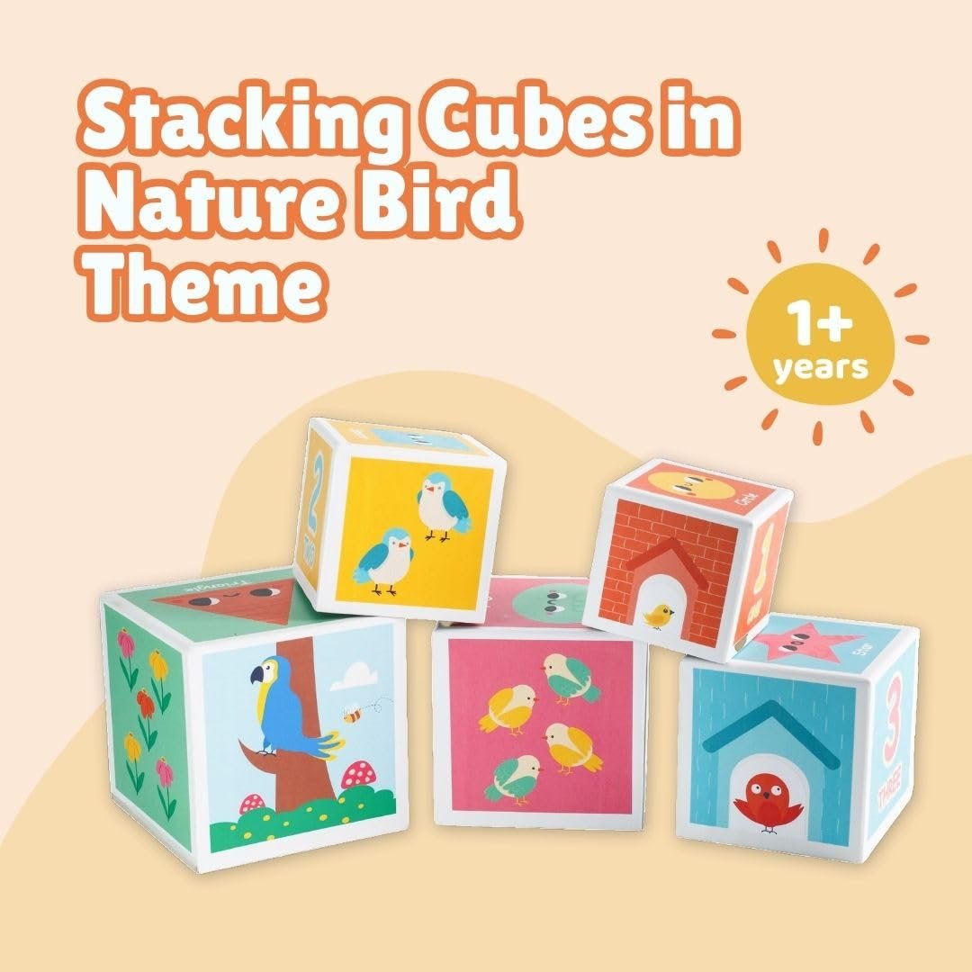 Cots and Cuddles 5 Layer Stacking & Nesting Cubes | Montessori Baby Stacking Toy | Educational & Learning Blocks for Toddlers | Compact & Travel-Friendly | Gift for 1-2 Year Old Boys & Girls - Image 2