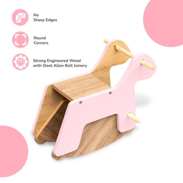 Rocking Horse, a Ride-on Toy for Kids Aged 1-5 Years (Pink) - Image 5