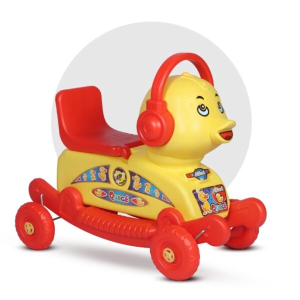 Quack Duck Rider for Kids 1-3 Years Old 2-in-1 Rocker/Ride-Ons & Wagons Non Battery Operated Rideon (Red & Yellow)