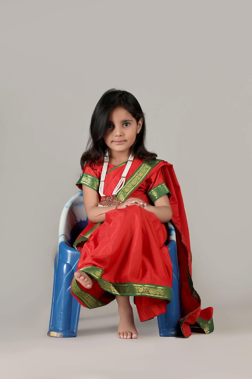 BookMyCostume Maiya Yashoda Janmashtami Kids Fancy Dress Costume for Girls 6-7 years - Image 5