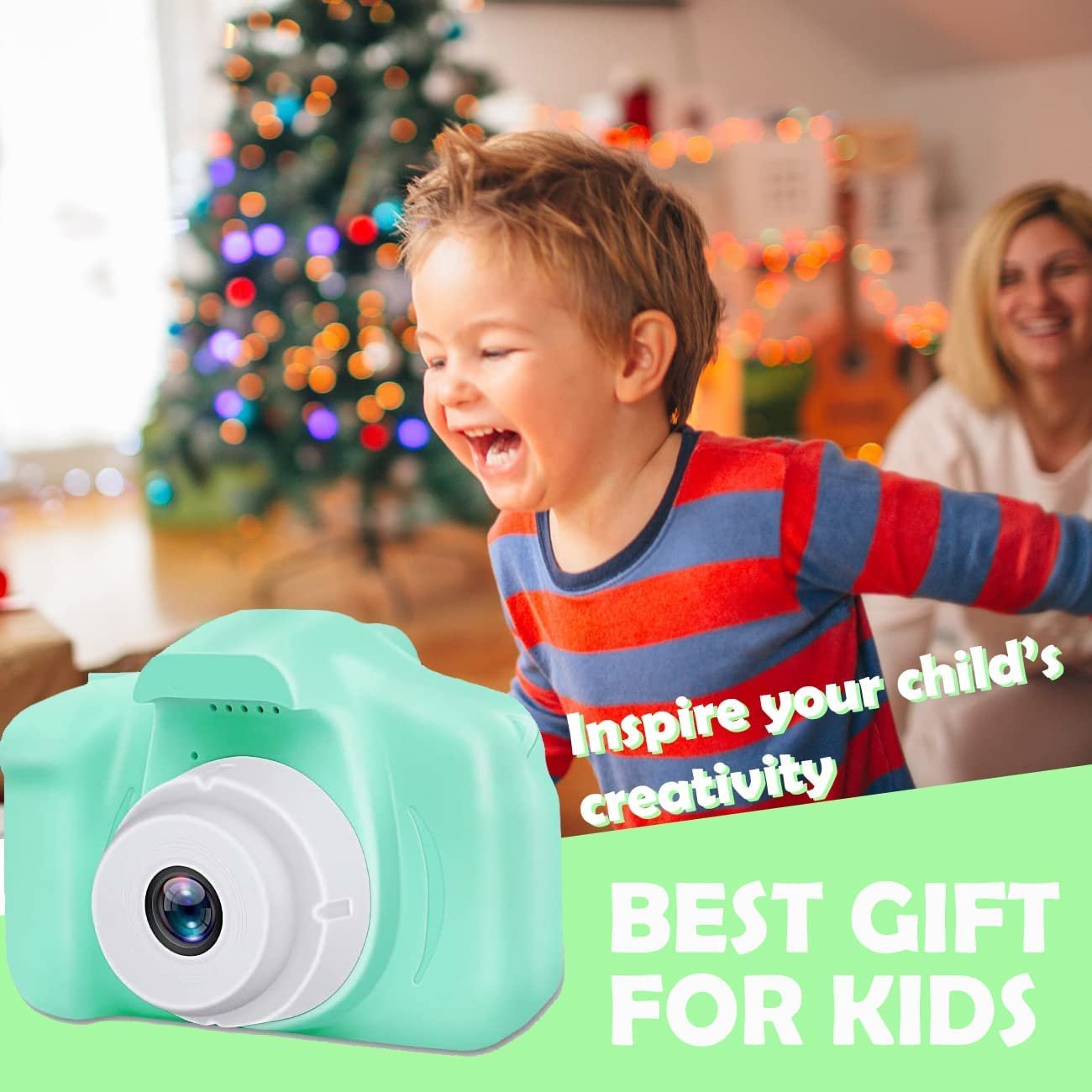 CADDLE & TOES Kids Camera, Christmas Birthday Festival Gifts for Girls or Boys Aged 3-12 Years Old, Kids Digital Camera for Kids with Video, HD Digital Camera Toys for Kids (Camy Green) - Image 3