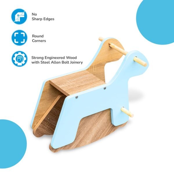 Rocking Horse, a Ride-on Toy for Kids Aged 1-5 Years (Blue) - Image 5
