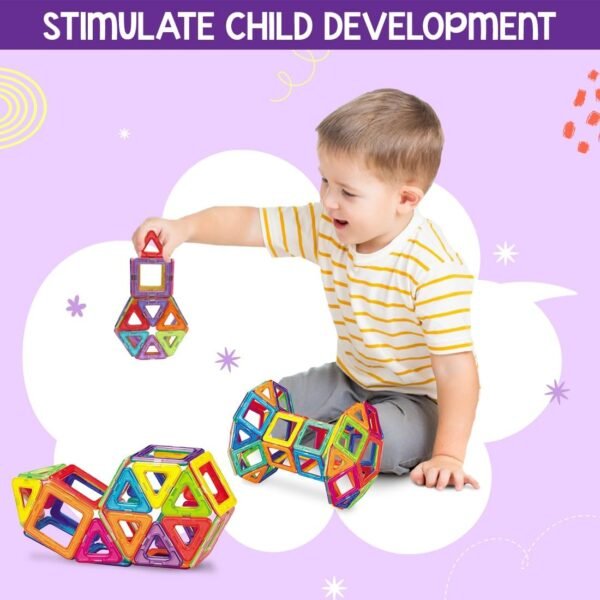 Wembley 24 Pcs Magnetic Blocks for Kids Boy Building Blocks Toddler Activity Toys Brain Toys for Kids 2-4 Years Magnetic Sticks Creative Educational Brain Game - Image 3