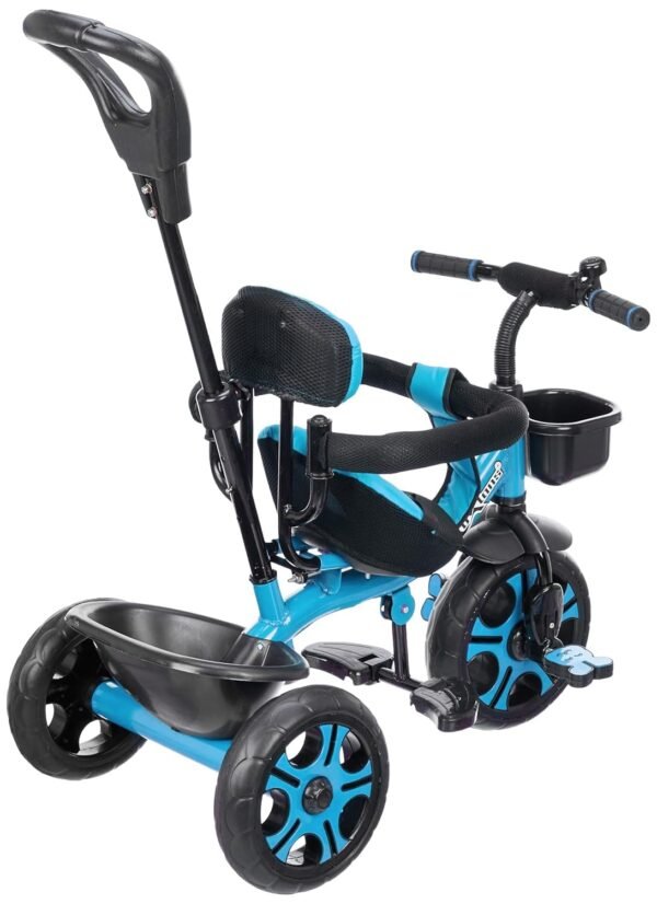 Tricycle for Kids with Comfy Seat - The Parent\'s Choice for 1-5 Years Old, 30kg Max, Luxurious & Durable Trike. Advanced Parental Control Handle and Safety Belt, Blue - Image 3