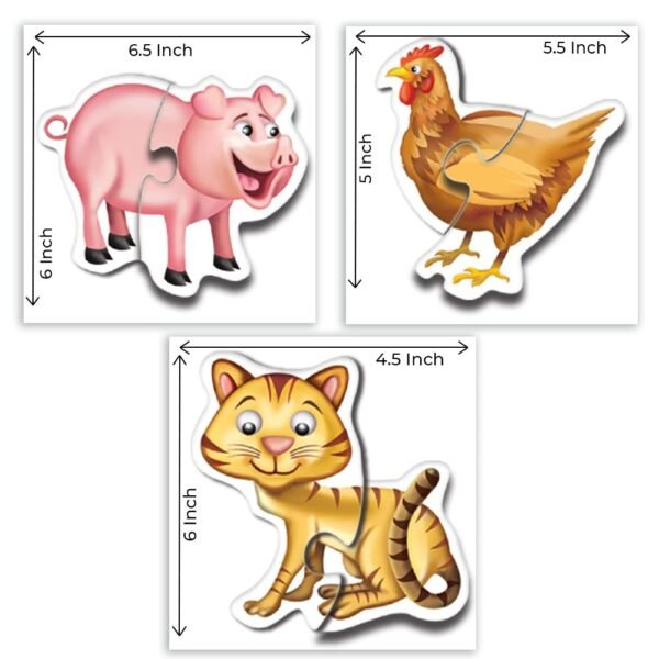 TOYKRAFTT 2 Piece Floor Puzzles for Kids Age of 2 Years Above, Chunky Pieces, Educational Toys for Toddlers, My First Farm Animal Puzzles - Image 5
