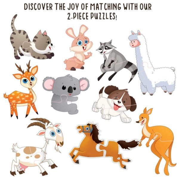 Animal Puzzle for Kids - 60 Piece Animals Jigsaw & Toddler Puzzles with 1 Board Book,Educational Toy for Cognitive Development | Fine-Motor Skills | Age 2+ by Majestic Book Club - Image 4