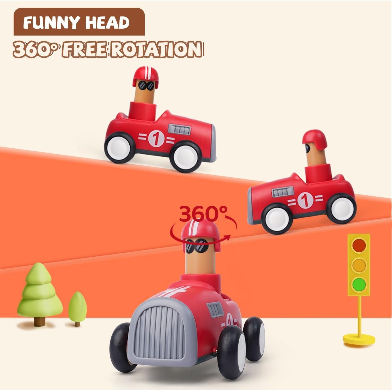 Friction Powered Vehicles Cars Toy Push and Go Back for Toddlers Baby Boys Girls 1-6 Years Old Gift Car, Boat- Pack of 2 (CB-02) - Image 6