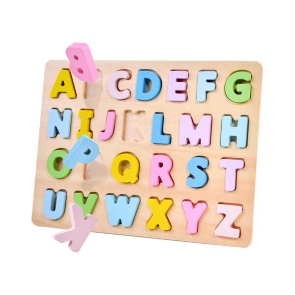 Toy Wood Alphabet Puzzle Set Puzzle Board for Boys Girls Children Ages 0-3 Years