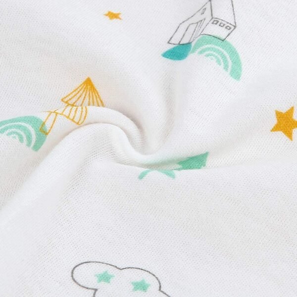 Double Layered Extra Soft & Super Absorbent Cotton Handkerchief For Women\'s, Kids & Newborn Babies/Face Towel, Casual Style Printed Hanky (White) (25X25 Cm) (5) - Image 3
