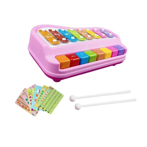 Toy 2 in 1 Baby Piano Xylophone Toy Instruments Toy for 0-3 Years Old Girls Boys Pink