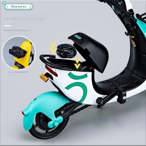 Police Motorcycle Toy - Pull Back Motorcycle Toys, Tiny Gift with Music Lighting, Latte Motorcycles Toy for Kids Boys Age 3-8 Year Old [New] (1/10 Urban Sharing Electric Bicycle-Yellow) - Image 4