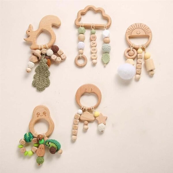 bnf® Wooden Baby Rattle Toy Music Rattle Teething Toys for Girls Boys s Baby | Toys for Baby | Developmental Baby Toys - Image 6
