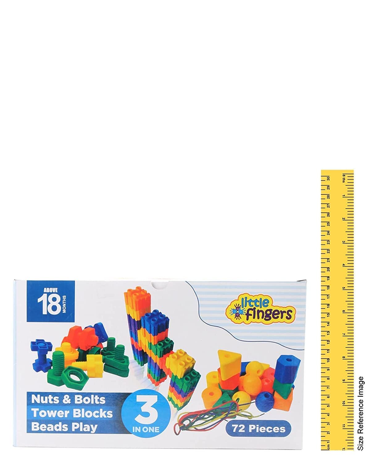 Little Fingers 3 in 1 Beads Play/Nuts & Bolts/Tower Blocks Combo Puzzle Sets Beads for Kids Early Learning, Multicolor - Image 6