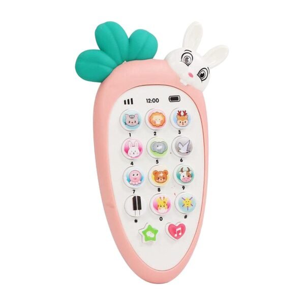 VGRASSP Radish Style Cute Rabbit Face Pretend Play Cell Phone Toy for Kids, Toddlers with Music, Ringtones, Lights - Birthday Party Favors and Gifts for Boys and Girls(Multicolor)