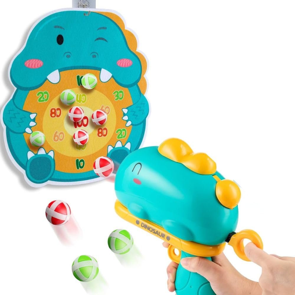 Dinosaur Toy Gun- Foam Bullet Blaster-Dart Target Games for Kids- Indoor Toys 3-7 Years- Gifting Toys (Green)
