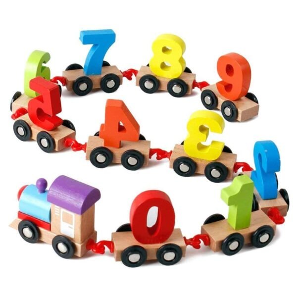 Wembley Wooden Puzzle Train Toys for Kids Set for 2 Years Old Non Toxic BIS Approved Proudly Made in India Number for Kids Learning Educational Toys - Image 3