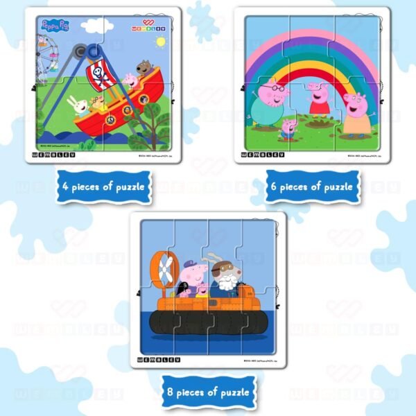 Wembley Peppa Pig - 3 in 1 Jigsaw Magnetic Puzzle for Kids 3+ Years Educational Fun Learning DIY Creative Activity Set Dot-to-Dot Sketching Includes 3 Puzzles, 1 Board, Sketch Pen & Duster - Image 3