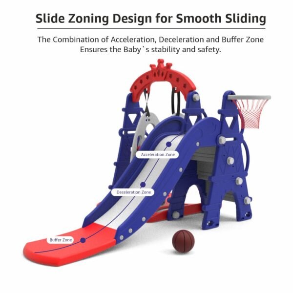 Amazon Brand - Solimo 3-in-1 Garden Castle Slide & Swing for Indoor & Outdoor Use | for Kids 2-8 Years Old | Safe & Fun | Ideal for Boys & Girls | Toy for Kids | Easy Assembly, Multicolor - Image 5