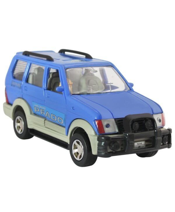 Shinsei Prado Car Maintenance Free Pullback Spring Action Race Toy Gift for Boys 5+ Years. Strong ABS Plastic, NO Sharp Edges, BIS Certified. Pack of 1, Color Blue