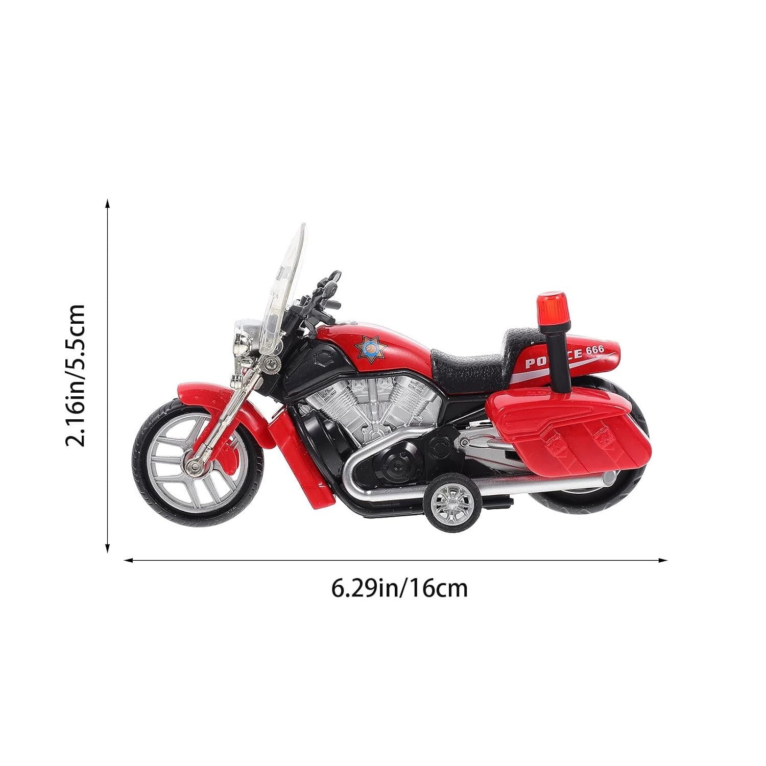 PLUSPOINT Fire Rescue Bike Friction Powered Special Fire Motorcycle Emergency Vehicle Model Toy with Light Music inertial Simulation Toy 3-6 Years Old (Fire Bike-red) - Image 3