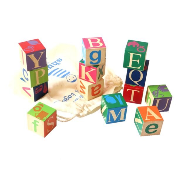 shumee Wooden Alphabet Blocks Toy (2 Years+) | Multicolor | Eco Friendly | Child Safe | Learn Alphabets & Word Building | Sensory Toy