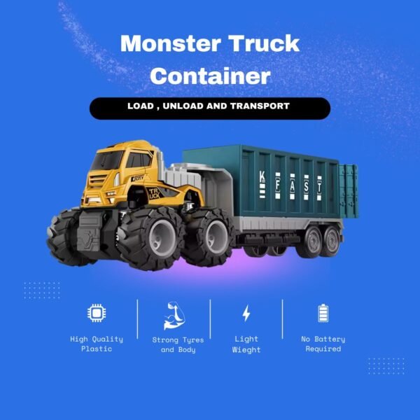 Diecast Transportation Truck Toy | Pack of 1 | Sturdy Alloy Truck with a Friction-Powered Mini Vehicle | Comes in a Random Color | Perfect for Kids who Love Adventure - Image 4