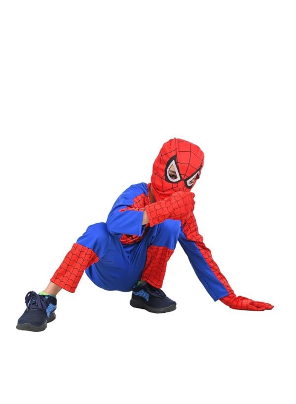 BookMyCostume Red Blue Superhero with Gloves Kids Fancy Dress Costume | Imported | Standard 6-7 Years Blue/Red - Image 4