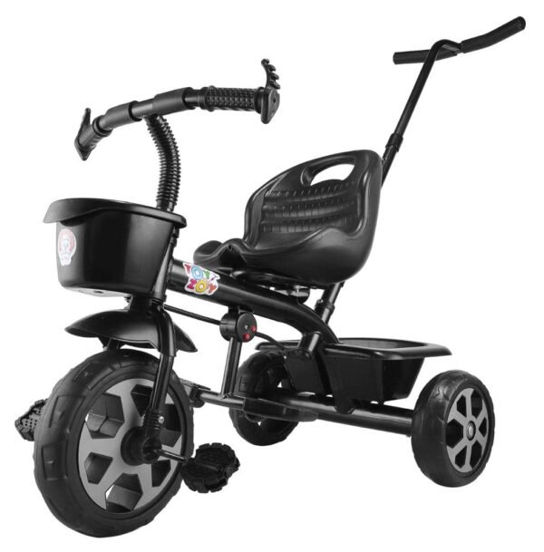Pluto Lite Tricycle for Kids | Cycle for Kids 1-4 Years | Baby Cycle | Bicycle for Kids with Storage Basket, Cushion Seat and Seat Belt TZ-548 (Black)