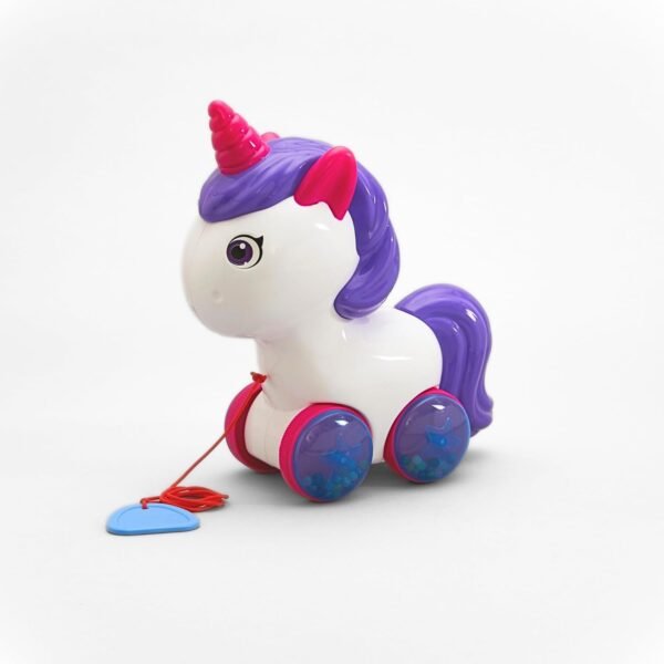 Pull Along Toy for 1+ Years Old Unicorn Pull Along Child Toys 2-5 Years- White