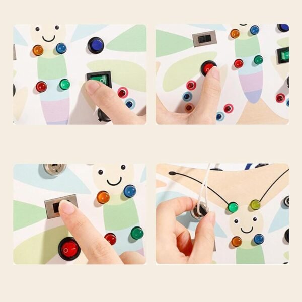 Toy Montessori Wooden Busy Board Sensory Toy for Boys Girls Toddlers 1+ Year Old Butterfly - Image 5