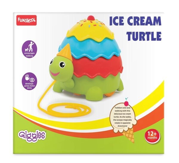 Giggles Funskool Pull Along Turtle, Activity & Learning Toy for Babies, Toddlers, For Baby Boys & Girls, Encourage Walking, Improve Balance, Multicolour, Gift Set for Kids, Ages 18+ Months - Image 6