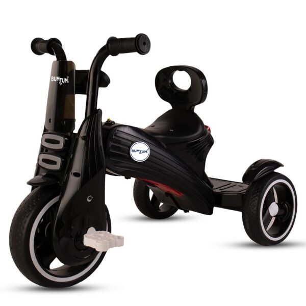 BUMTUM Baby Edge Tricycle with Handle | Baby Tricycle for Kids | Baby Tricycle for 2 Years to 5 Years Kids & Toddlers | Pedal Tricycle & 3 Wheel - Black