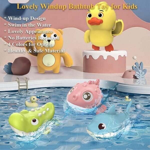 SUPER TOY Bath Toys, Cute Swimming Turtle Baby Bath Tub Toys for Toddler 1-5, Water Pool Floating Wind Up Toys for 1 Year Old Boy Girl Gifts, Infant Toddlers Kids Bathtub Toys, 3 Pack - Image 3