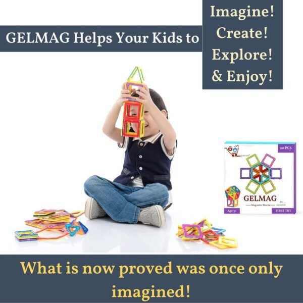 Samip Magnetic Tiles for Kids | Magnetic Building Blocks for Kids 3-8 Years | Constructing & Creative Learning Educational Brain Toys | STEM Learning Kit Magnetic Toys (30Pcs), Multicolor - Image 4
