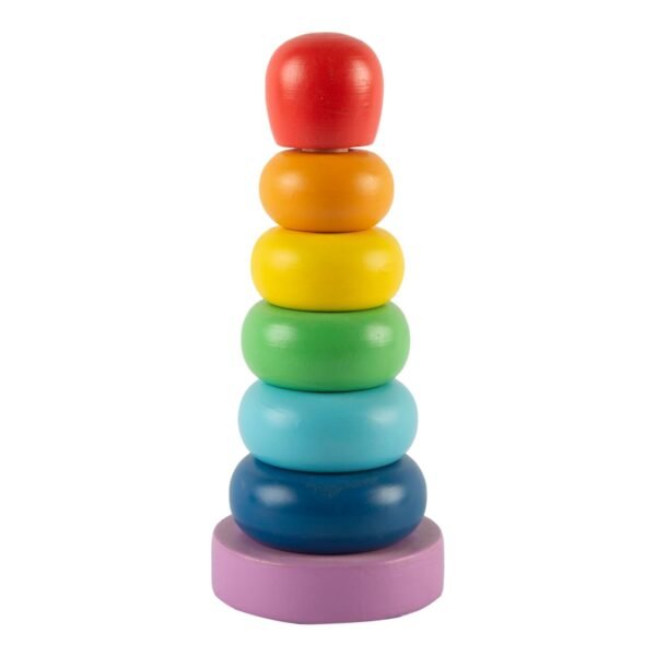 Wooden Rainbow Stacking Toy for Kids - (1 Year+) - Montessori Toys for Toddlers 1-3 Years Old and Up - Multicolor - Pack of 1 - Develop Fine Motor Skills